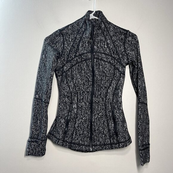 Lululemon Define Jacket Luon Suited Jacquard Black‎ White Size 2 - Picture 3 of 9